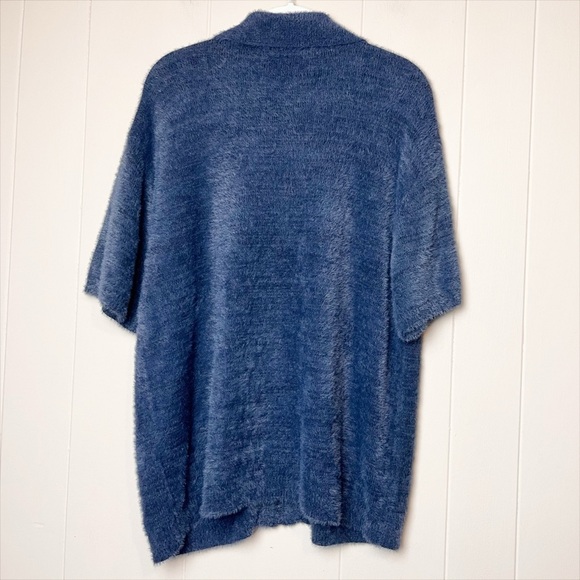 Urban Outfitters Standard Cloth Fuzzy Polo Short Sleeve Sweater zip cardigan UO - Picture 6 of 11